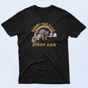Support Your Local Street Cats 90s Funny Cat Lover Fan Gift Graphic T Shirt 59